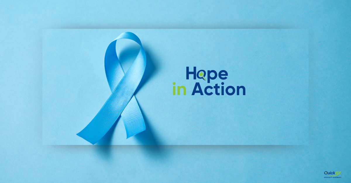 Blue ribbon symbolizing hope and prostate cancer awareness