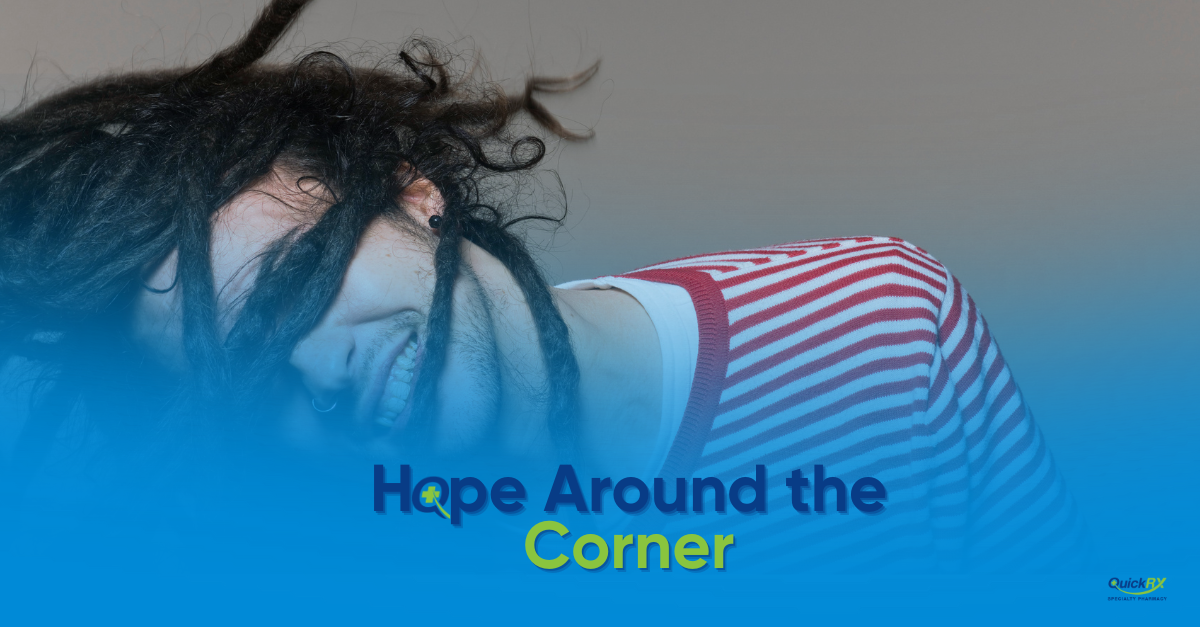 Woman experiencing uncontrolled head movement and hair motion, illustrating chorea symptoms in Huntington's disease