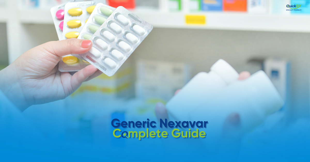 Hand holding generic medication blister pack for Generic Nexavar sorafenib cancer treatment guide