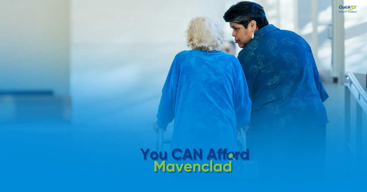 MS patient reviewing Mavenclad copay assistance paperwork with pharmacist