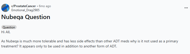 Nubeqa For Prostate Cancer Reddit